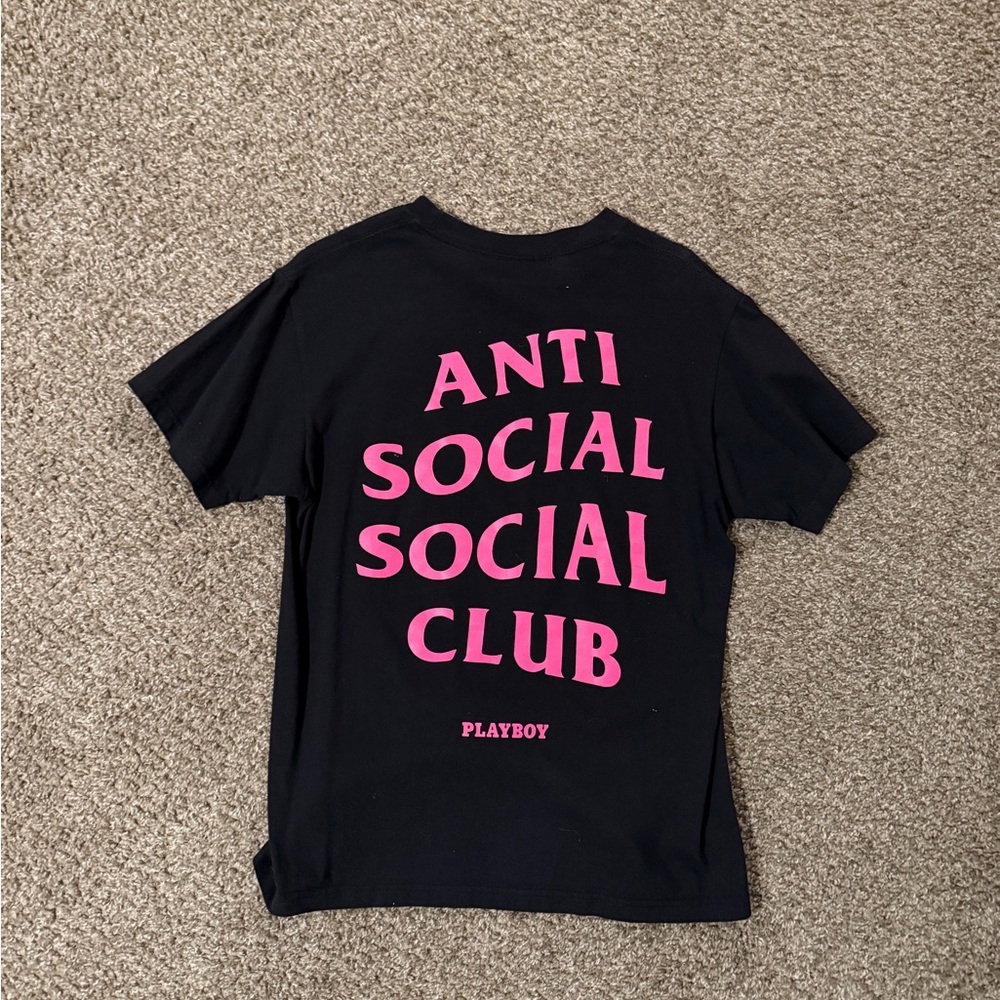 Anti Social Social Club Black Tee with Pink Bunny